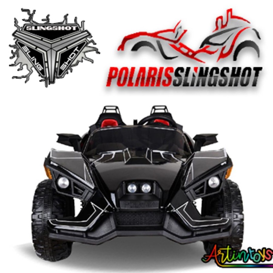 12 V Polaris Slingshot Roadster Ride On Car Black | Artin Toys Clearance