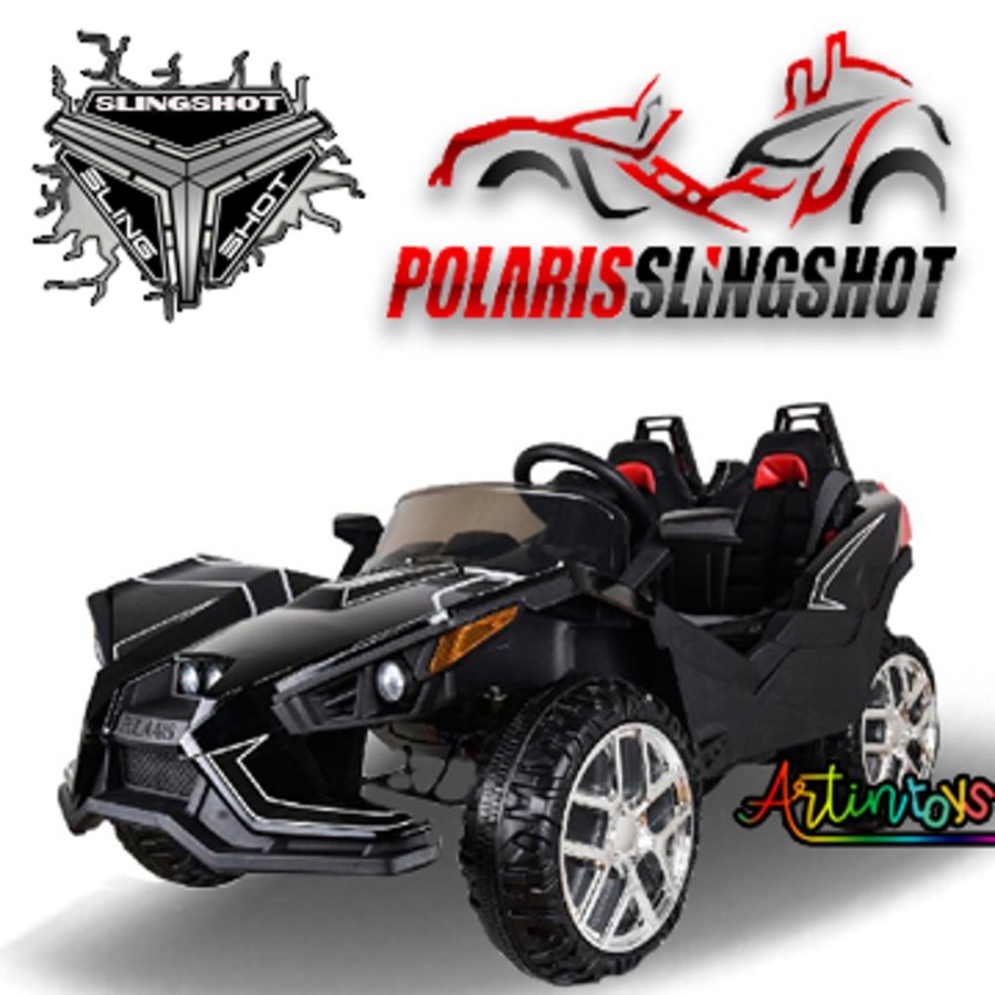 12 V Polaris Slingshot Roadster Ride On Car Black | Artin Toys Clearance