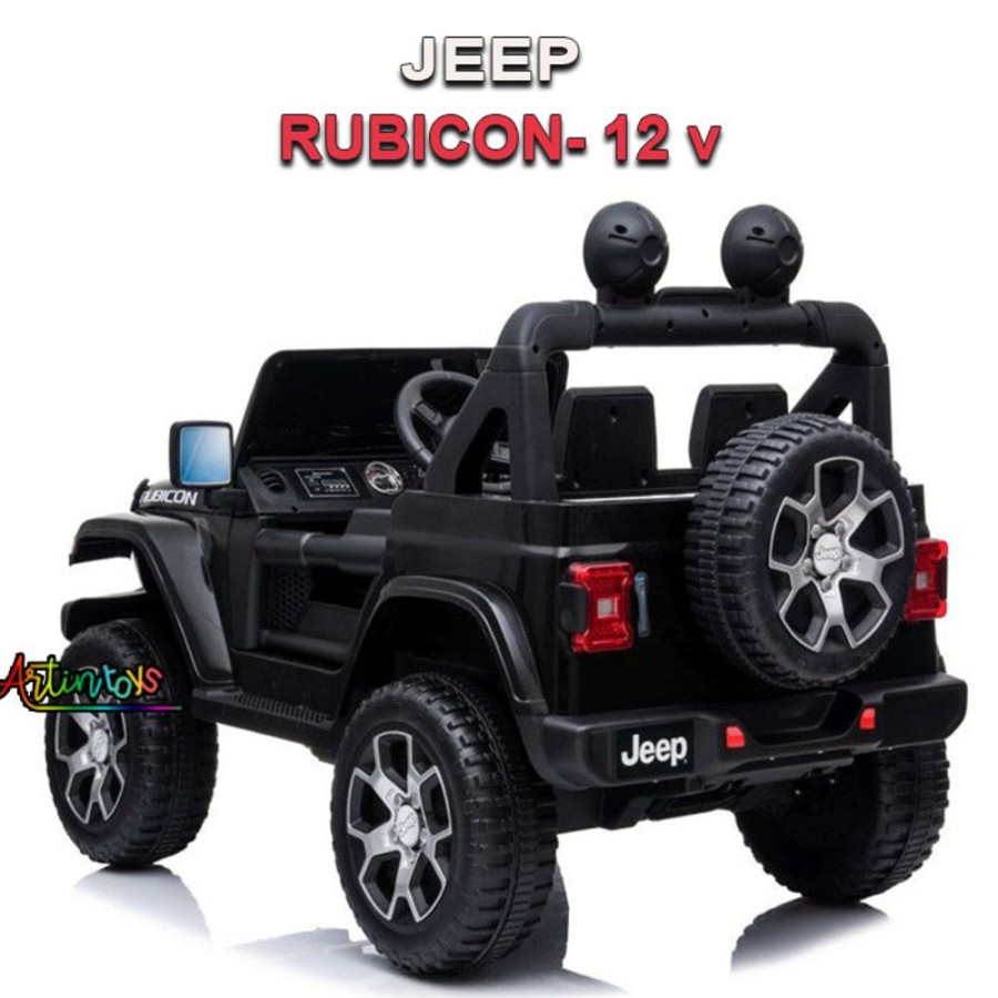 12 V Jeep Rubicon Kids Ride On Car Black | Artin Toys New