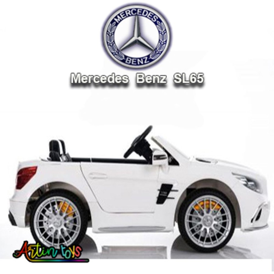 12 V Licensed Mercedes Benz Sl65 Car For Kids White | Artin Toys New