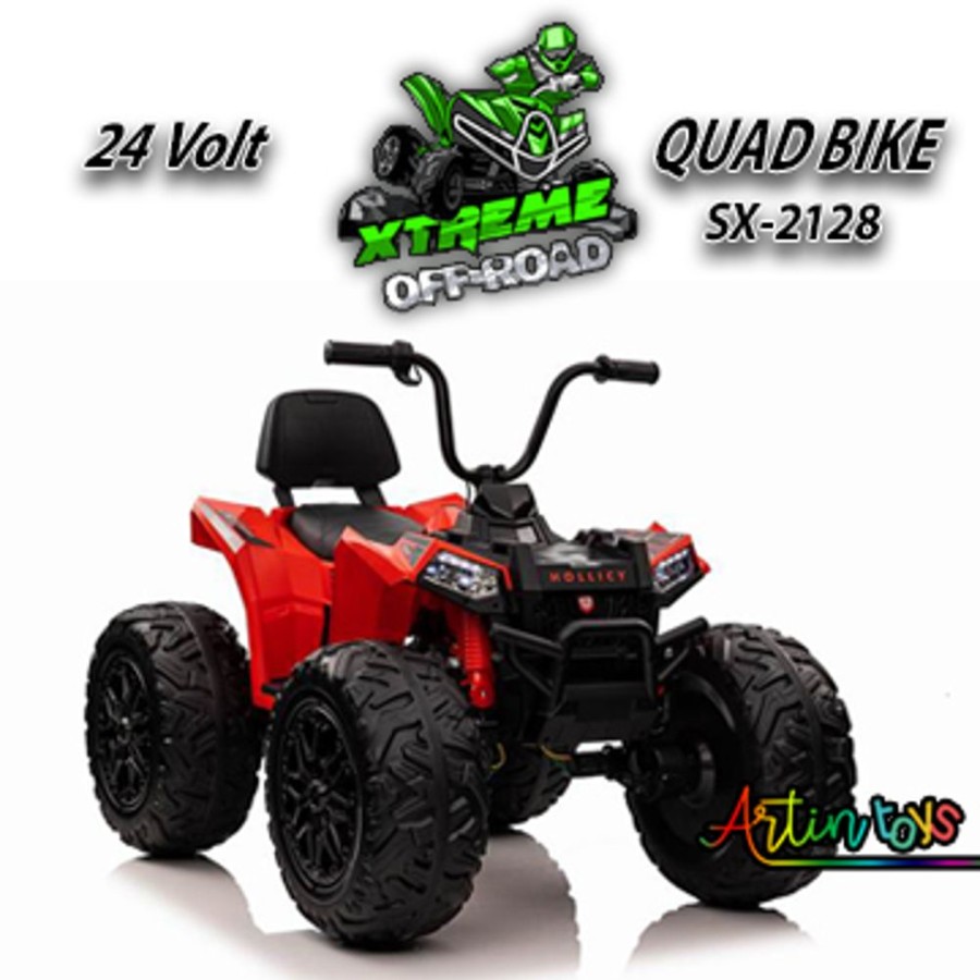 24 V Atv Racer Ride On Quad Bike Red | Artin Toys Best