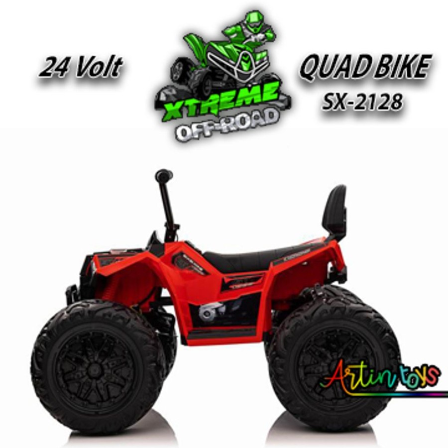 24 V Atv Racer Ride On Quad Bike Red | Artin Toys Best