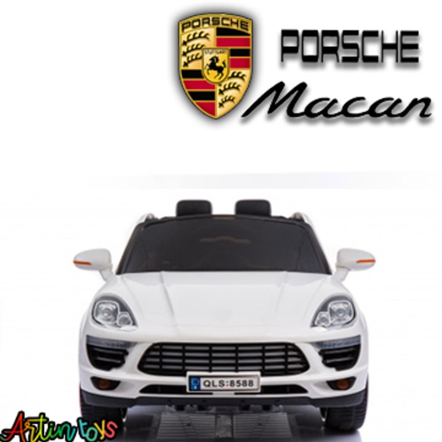 12 V Porsche Macan Kids Electric Ride On Car White | Artin Toys Wholesale