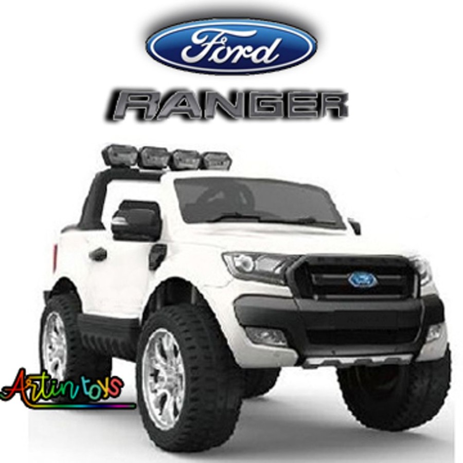 12 V Licensed Ford Ranger Kids Ride On Car White | Artin Toys Online