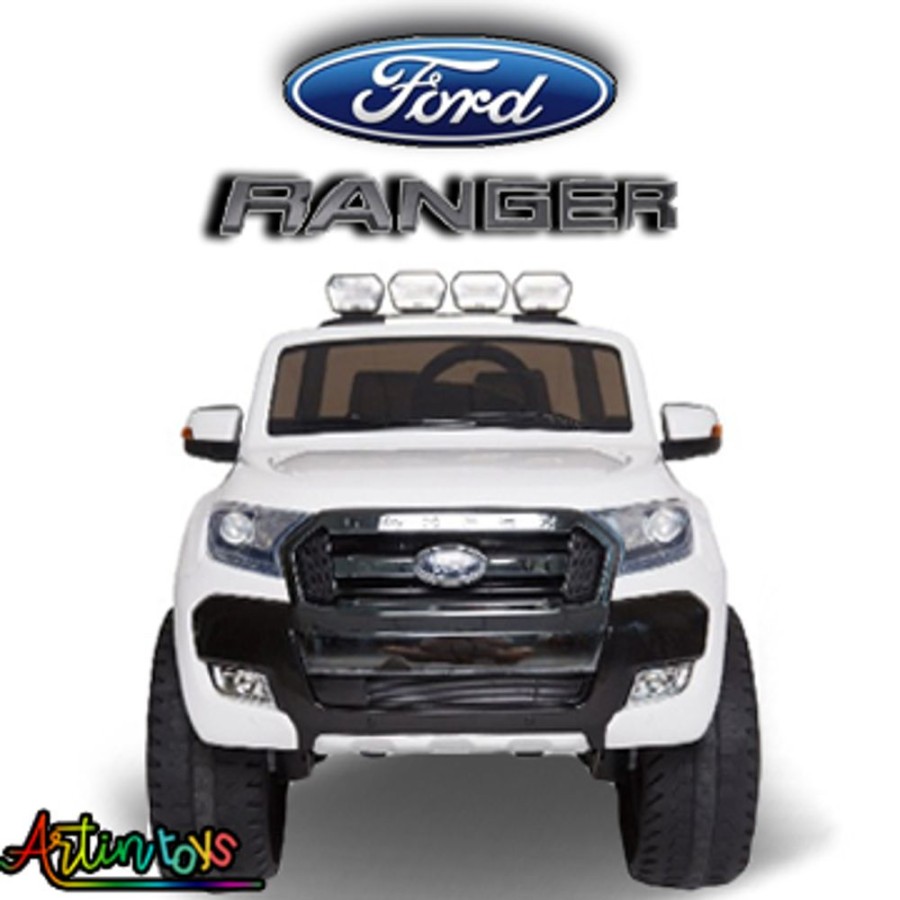 12 V Licensed Ford Ranger Kids Ride On Car White | Artin Toys Online