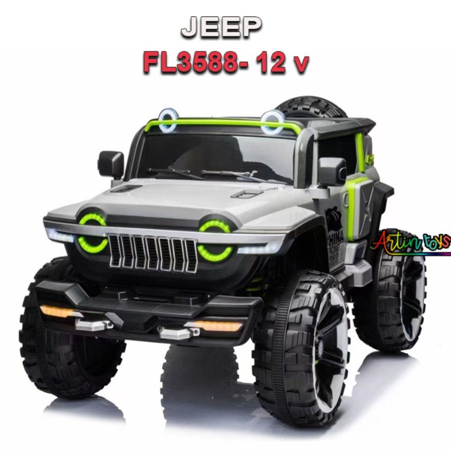 12 V Jeep Fl-3588 Kids Ride On Car White | Artin Toys New