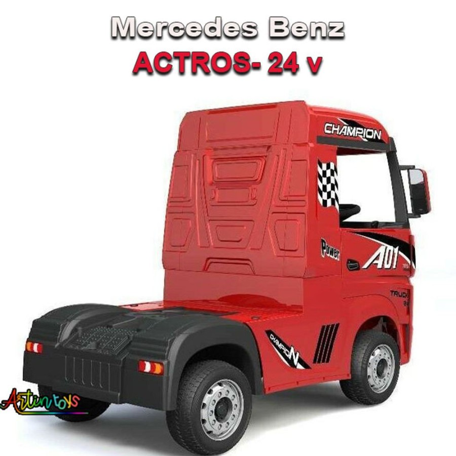 24 V Licensed Mercedes Actros Ride On Truck Red | Artin Toys Hot