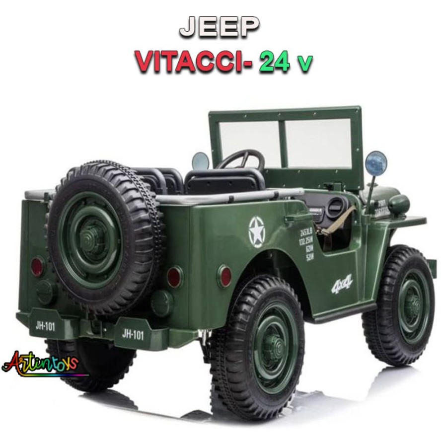 180 W 24 V Jeep Vitacci Kids Ride On Car Green | Artin Toys Best