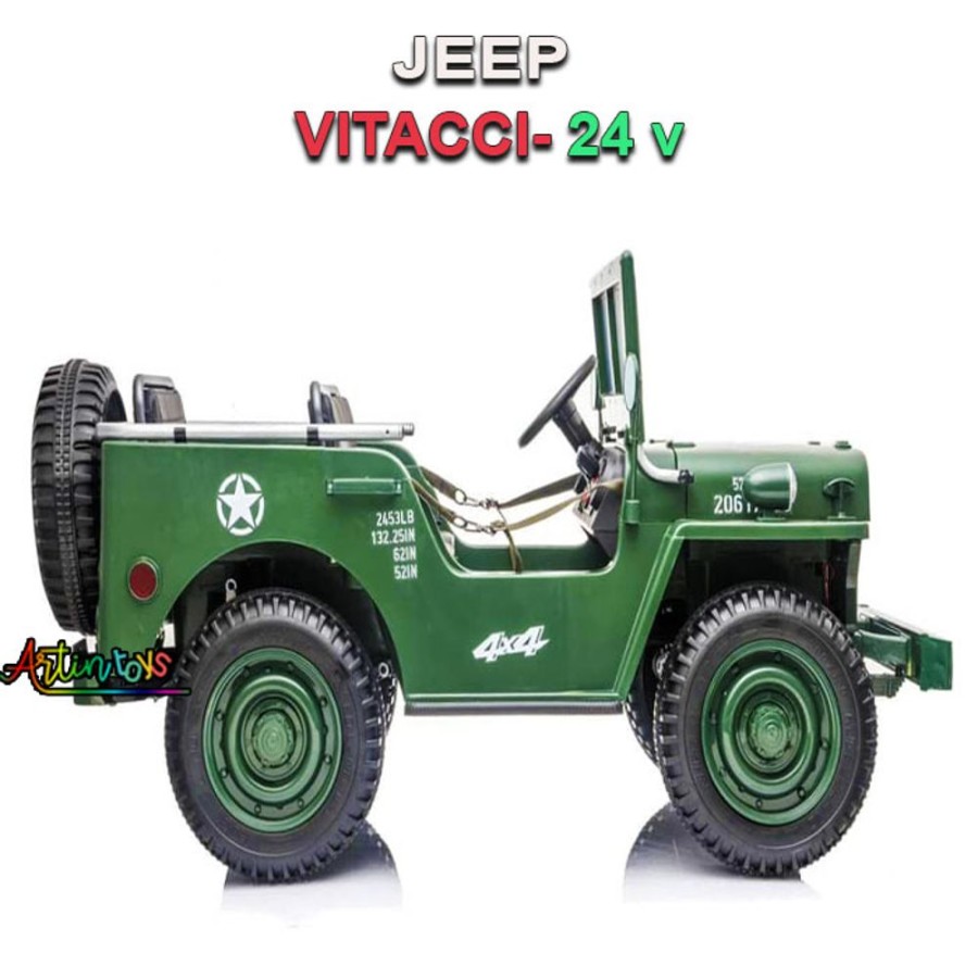 180 W 24 V Jeep Vitacci Kids Ride On Car Green | Artin Toys Best