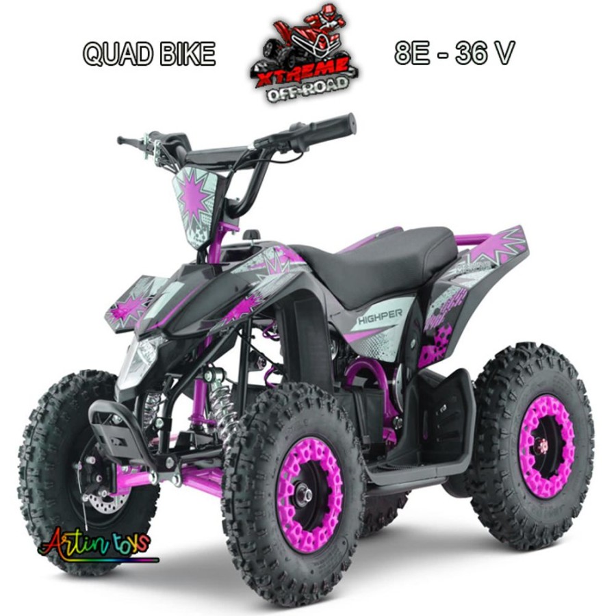 36 V 1000 W Kids Electric Atv Quad Black-Pink (8E) | Artin Toys Clearance