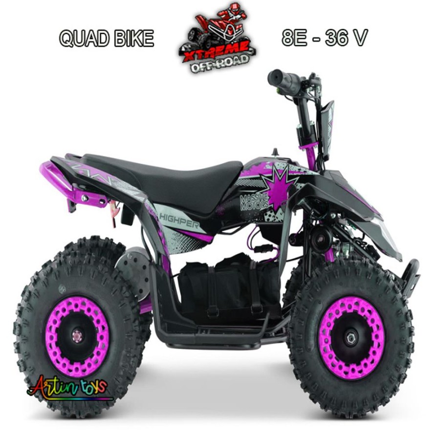 36 V 1000 W Kids Electric Atv Quad Black-Pink (8E) | Artin Toys Clearance