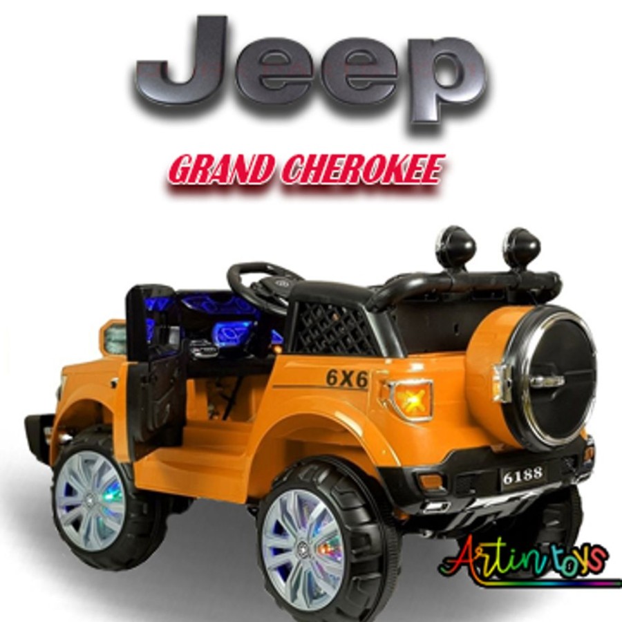 12 V Jeep Grand Cherokee Ride On Car Orange | Artin Toys Wholesale