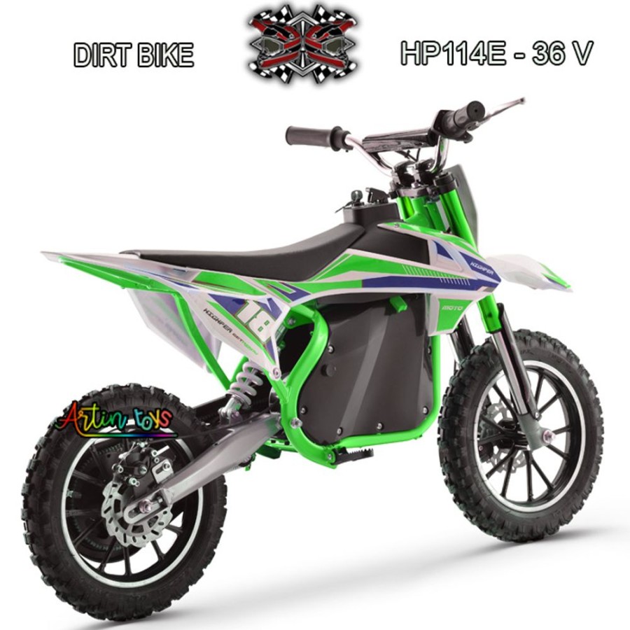 36 V 500 W Dirt Bike Kids Bike Green (Hp-114) | Artin Toys Wholesale