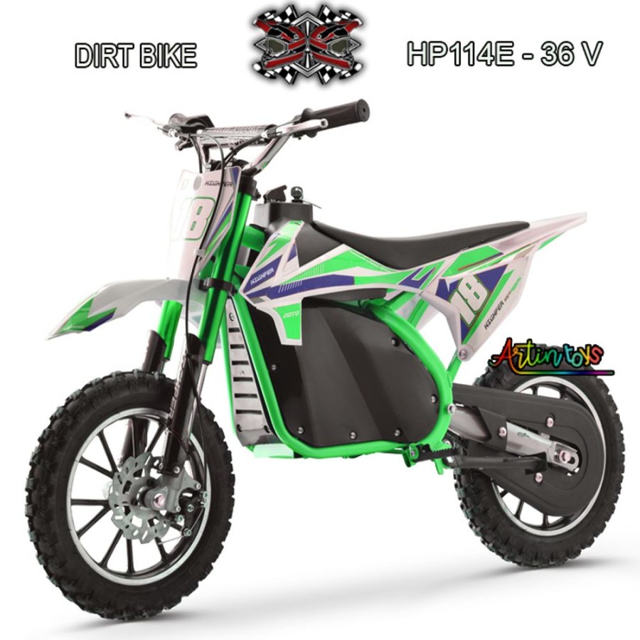 36 V 500 W Dirt Bike Kids Bike Green (Hp-114) | Artin Toys Wholesale