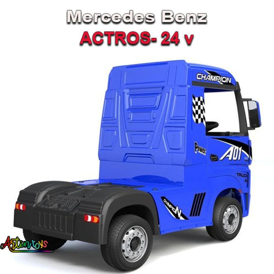 24 V Licensed Mercedes Actros Kids Truck Blue | Artin Toys Hot