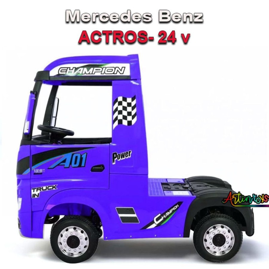 24 V Licensed Mercedes Actros Kids Truck Blue | Artin Toys Hot