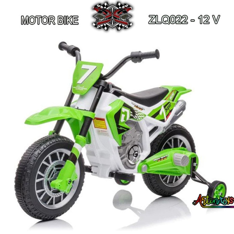 12 V Electric Motorbike Zlq022 Kids Bike Green | Artin Toys Online