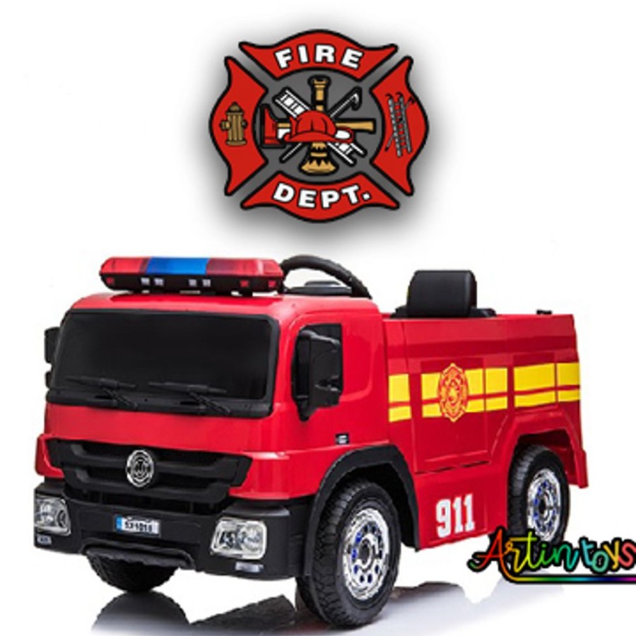 12 V Fire Truck Sx 1818 Kids Ride On Car Red | Artin Toys Best