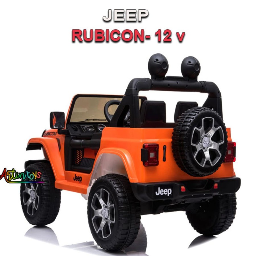 12 V Jeep Rubicon Kids Ride On Car Orange | Artin Toys Wholesale