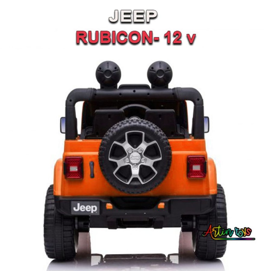 12 V Jeep Rubicon Kids Ride On Car Orange | Artin Toys Wholesale