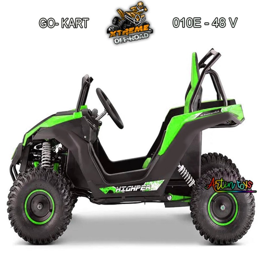 48 V 1200 W Electric Race Go-Kart Green (010E) | Artin Toys Clearance