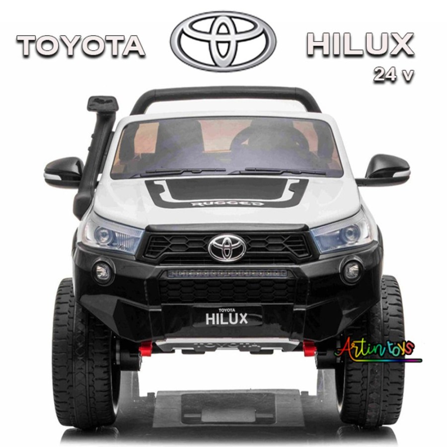 24 V 480 W Toyota Hilux Ride On Car White | Artin Toys Clearance