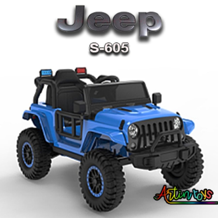 12V Jeep S-605 Kids Ride On Car Blue | Artin Toys Online