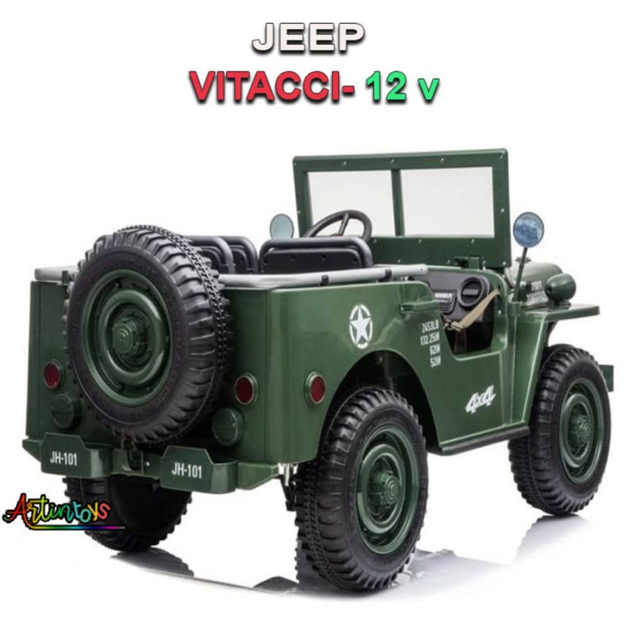 12 V Jeep Vitacci Kids Ride On Car Green | Artin Toys Best