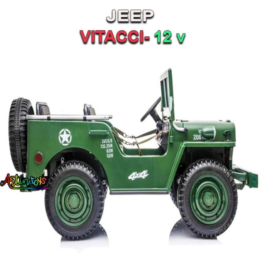 12 V Jeep Vitacci Kids Ride On Car Green | Artin Toys Best