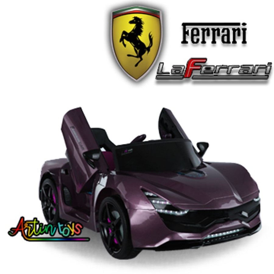 12 V Ferrari La Ferrari Ride On Car Rose Purple | Artin Toys Clearance