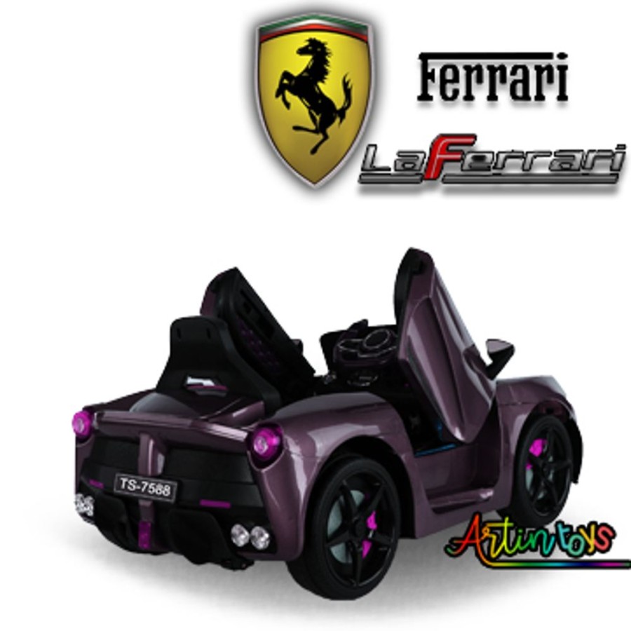 12 V Ferrari La Ferrari Ride On Car Rose Purple | Artin Toys Clearance