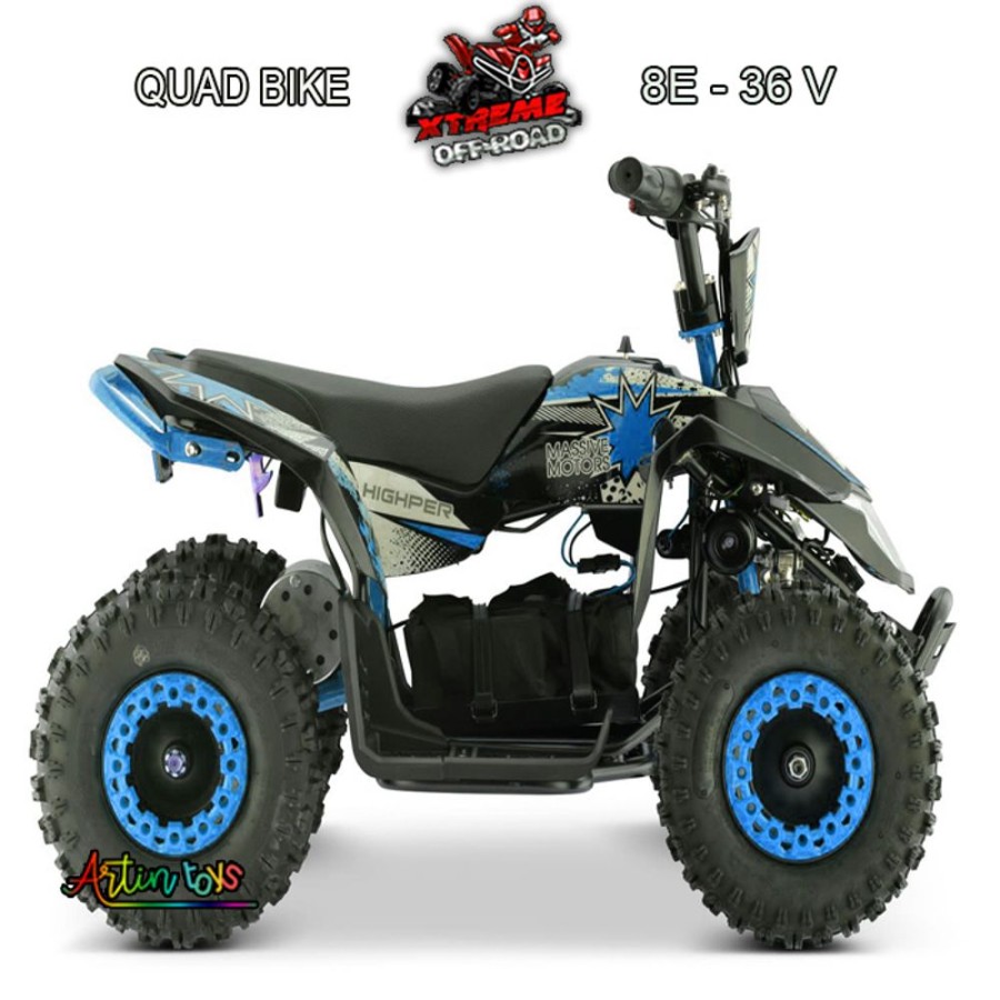 36 V 1000 W Kids Electric Atv Quad Black-Blue (8E) | Artin Toys Clearance